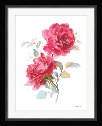 Framed Bold Roses II Print