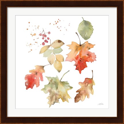 Framed Falling Leaves II Print
