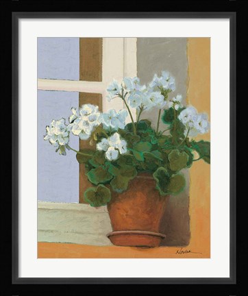 Framed Creancey Geraniums II Light Print