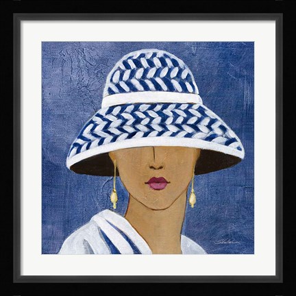 Framed Lady with Hat II Print