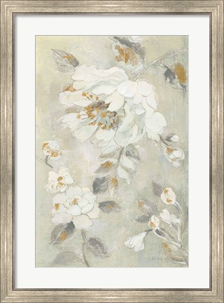Framed Romantic Spring Flowers II White Print