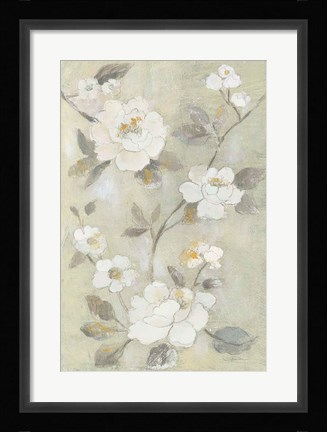 Framed Romantic Spring Flowers I White Print
