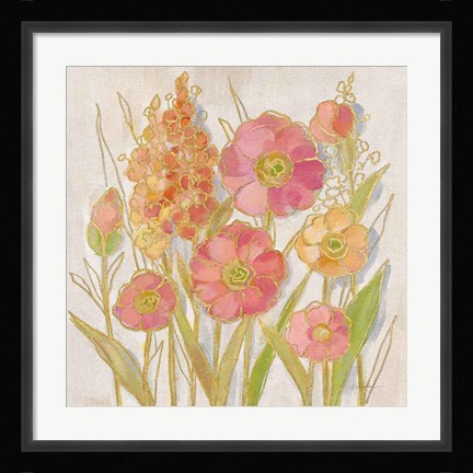 Framed Opalescent Floral I Print