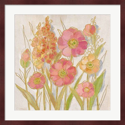 Framed Opalescent Floral I Print