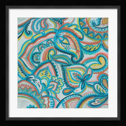 Framed Emerald Paisley II Print