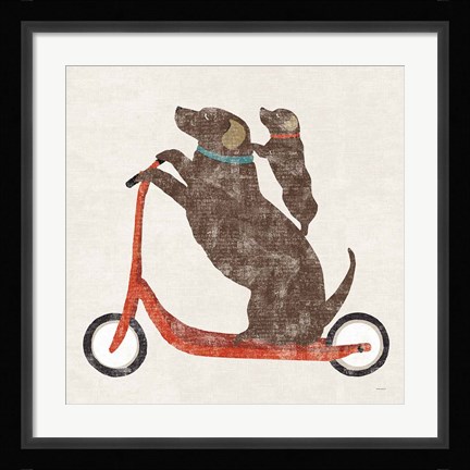 Framed Doxie Ride Working Print