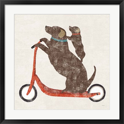 Framed Doxie Ride Working Print
