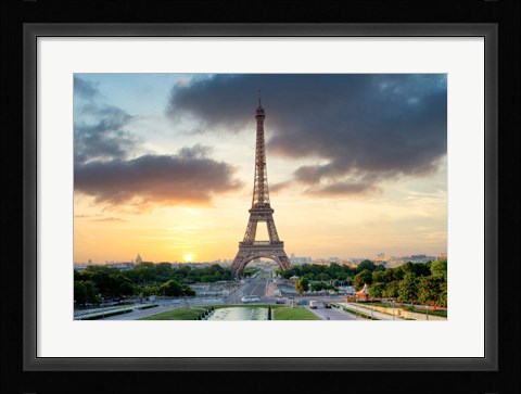Framed Eiffel Tower Sunset Print