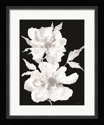 Framed Black &amp; White Flowers I Print