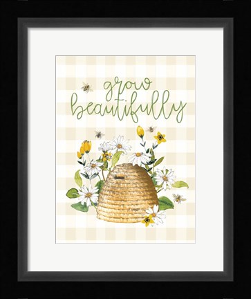 Framed Grow Beautifully Beehive Print