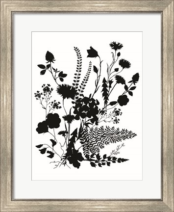 Framed Inked Flowers Print