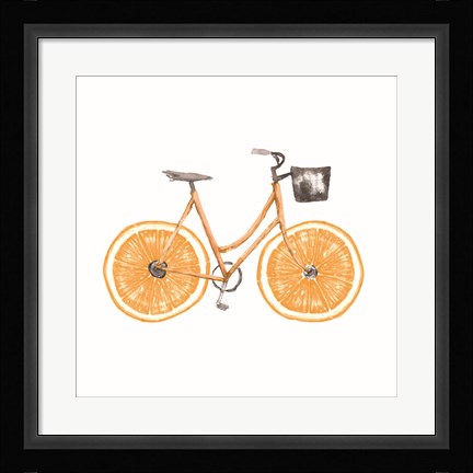 Framed Orange Bike Print