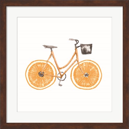 Framed Orange Bike Print