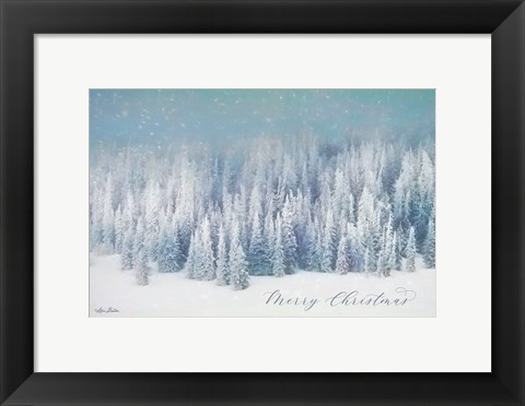 Framed Snowy Turquoise Forest Print