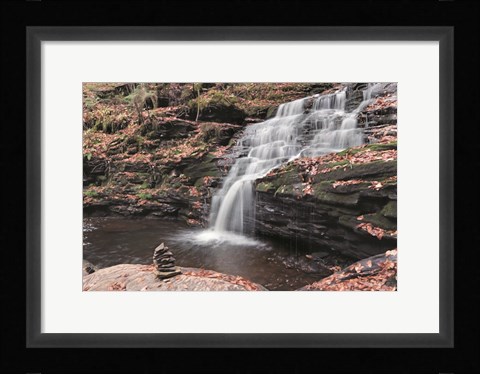 Framed Peaceful Day at Mohican Falls Print