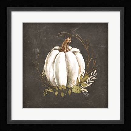 Framed White Pumpkin Print