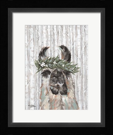 Framed Lizzy the Winter Llama Print