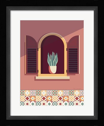 Framed Warm Window Lisboa Print