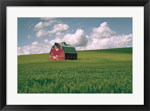 Framed Palouse Region Red Barn I Print