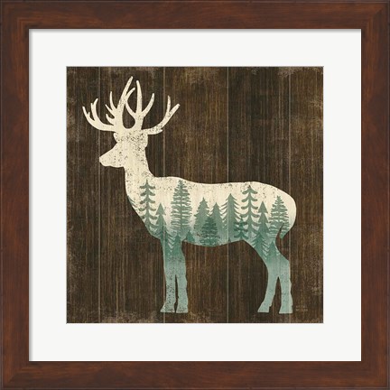 Framed Simple Living Deer Silhouette Print
