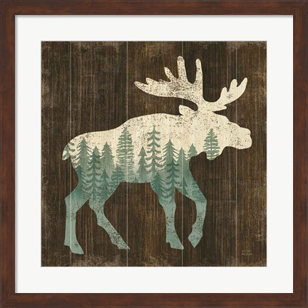 Framed Simple Living Moose Silhouette Print