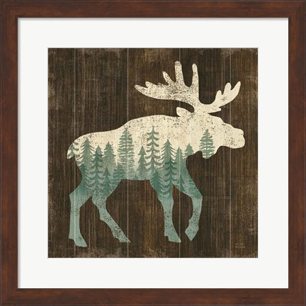 Framed Simple Living Moose Silhouette Print
