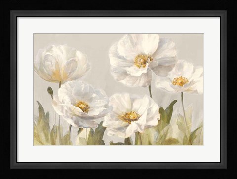 Framed White Anemones Print