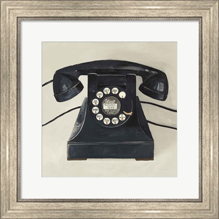 Framed Classic Telephone on Cream Print