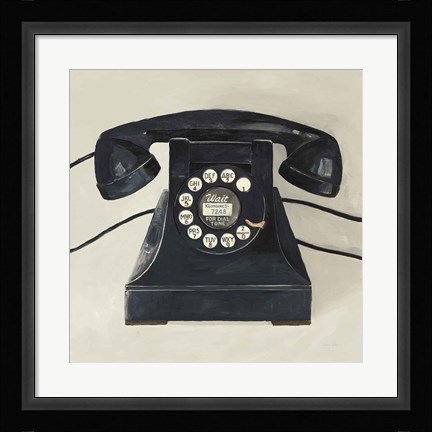 Framed Classic Telephone on Cream Print