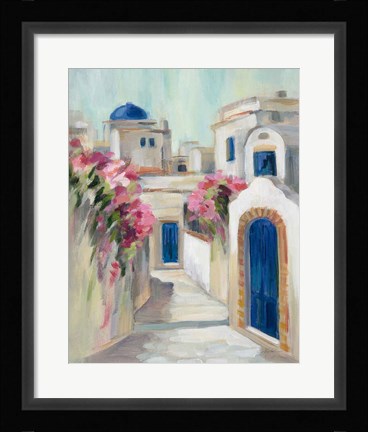 Framed Santorini Street I Print