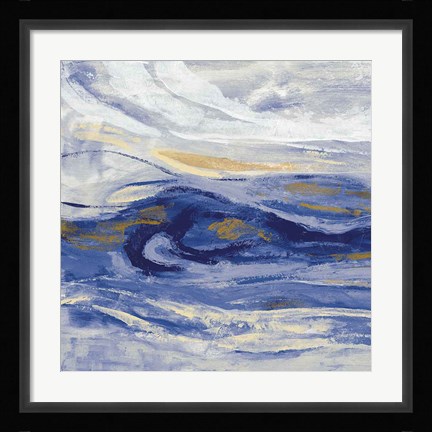 Framed Estuary Blue Sq Print