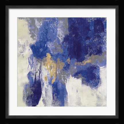 Framed Sparkle Abstract II Blue Print