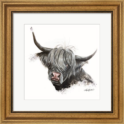 Framed Bashful Cow Print