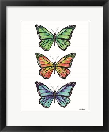 Framed Stacked Wonderful Butterflies Print
