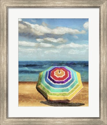 Framed Beach Umbrella I Print