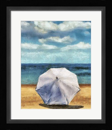 Framed Beach Umbrella II Print