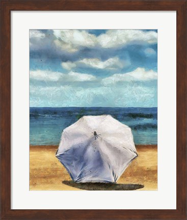 Framed Beach Umbrella II Print