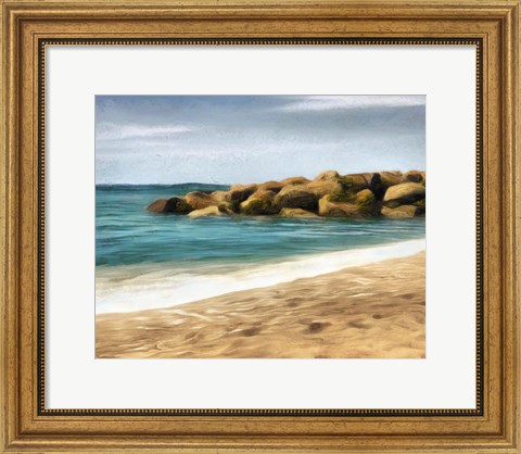 Framed Ocean Rocks I Print