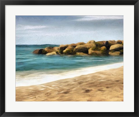 Framed Ocean Rocks I Print