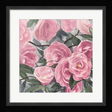 Framed Watercolor Roses I Print
