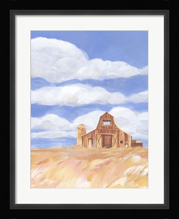 Framed Wheatfield Barn I Print