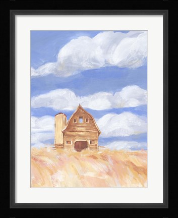 Framed Wheatfield Barn II Print