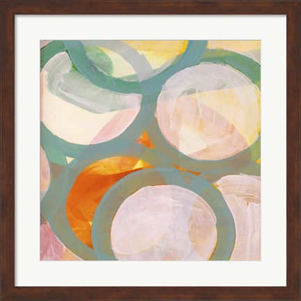 Framed Aqua Circles II Print