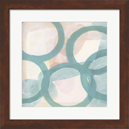 Framed Aqua Circles III Print