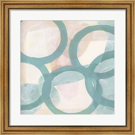 Framed Aqua Circles III Print