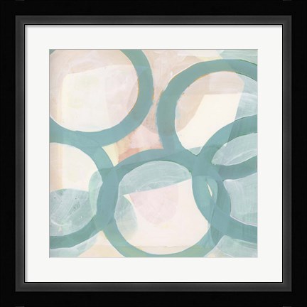 Framed Aqua Circles III Print