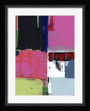 Framed Pink Blocks I Print