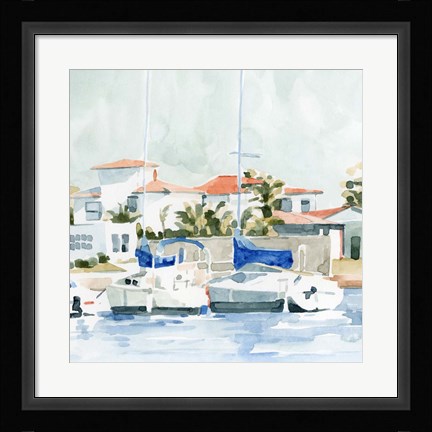 Framed Beach Town Summer II Print