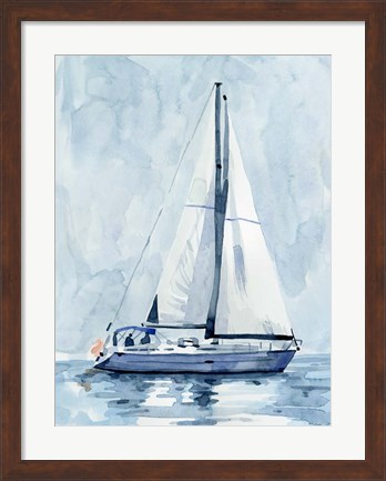 Framed Lone Sailboat II Print
