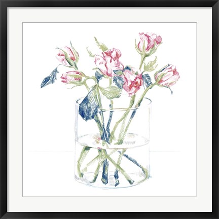 Framed Hockney Roses I Print